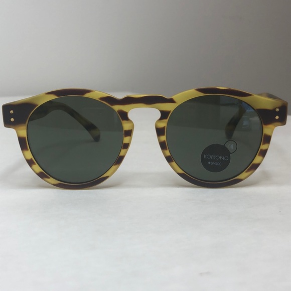 KOMONO Clement Safari Sunglasses NEW yellow brown stripe main image 9
